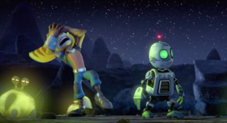 Ratchet re-enacts my reaction to the cringey jokes. Green blob thing expresses the only emotion the writers know how to portray through dialogue.